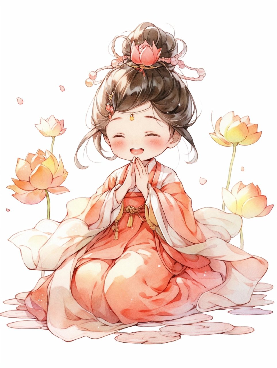 q版古风人物全身立绘 佛系少女头像