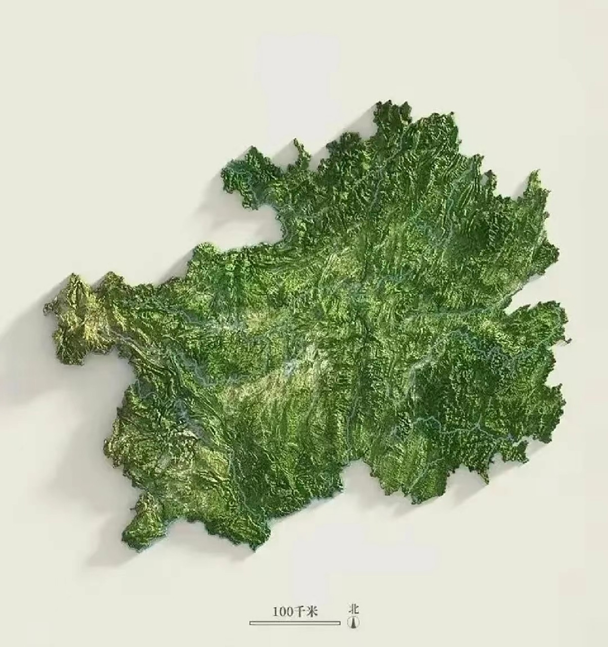 贵州省立体地形图