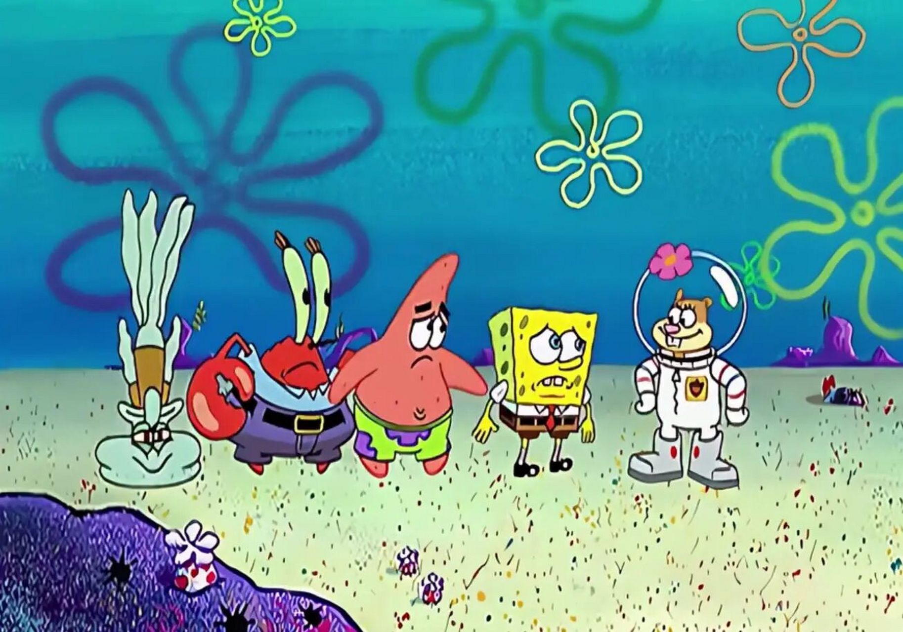 章鱼哥与众不同的降落方式 截选自海绵宝宝第二季