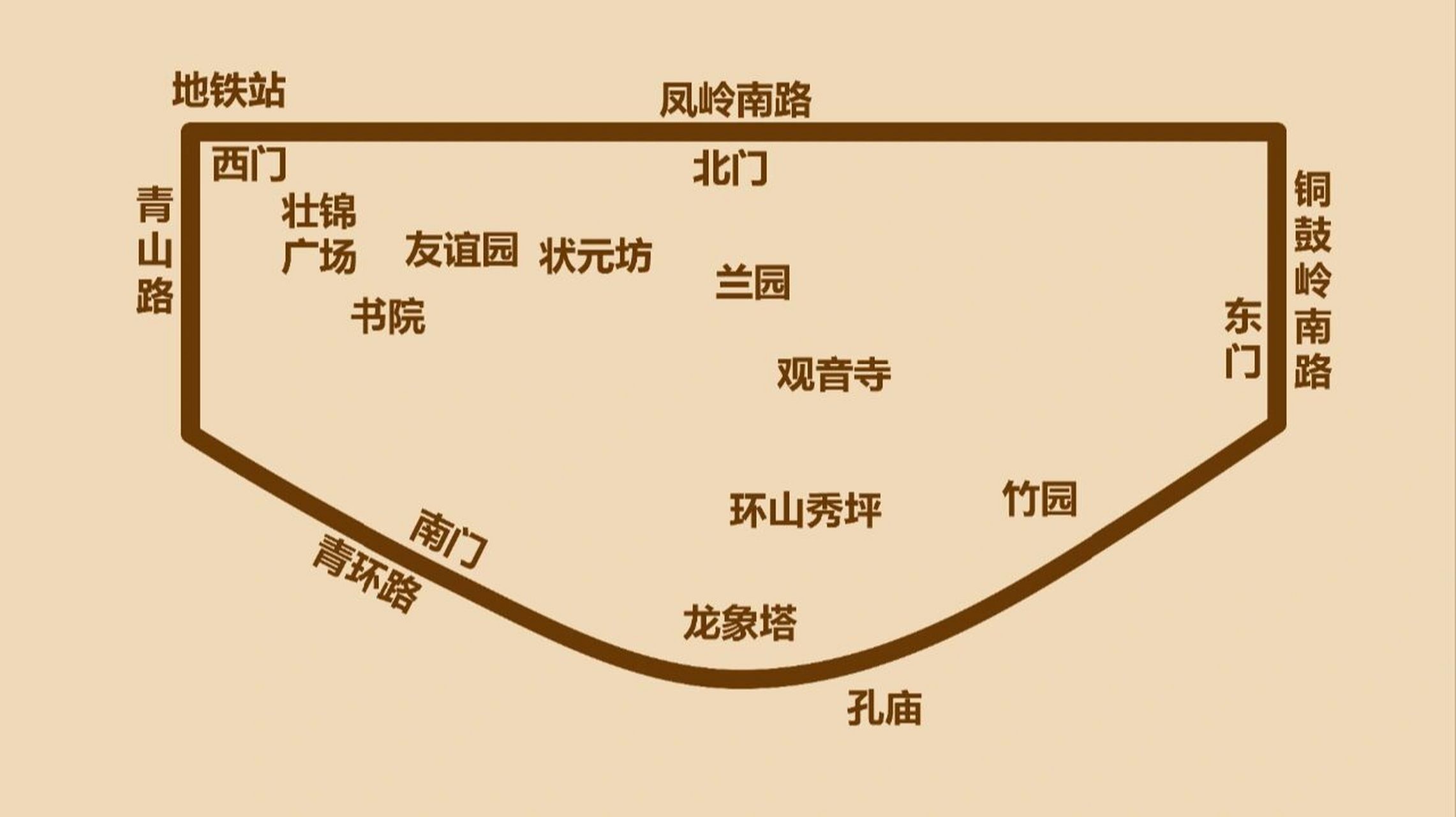 南宁青秀山极简地图
