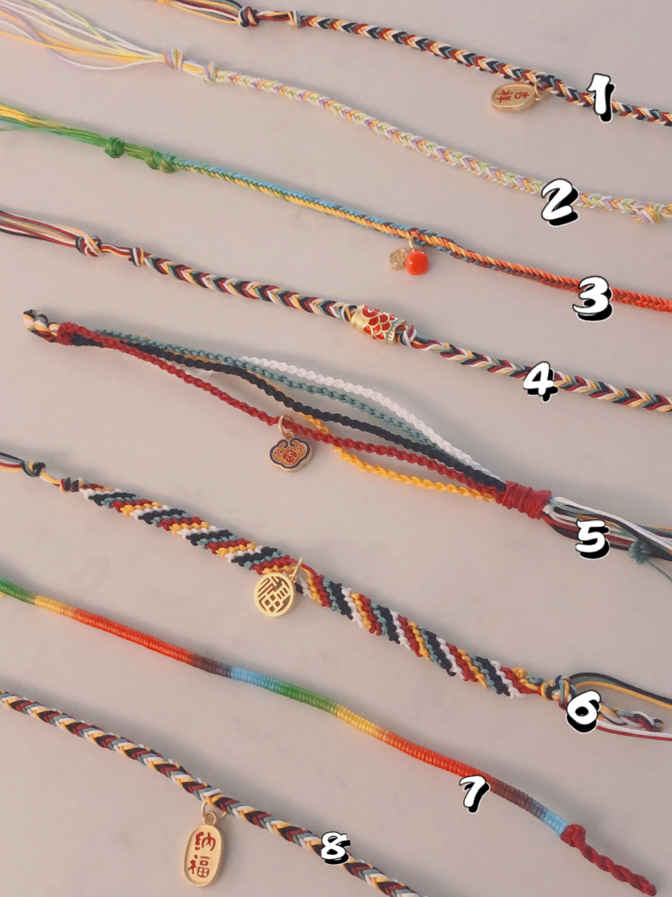 端午节手编五彩绳手链手绳 交作业啦!