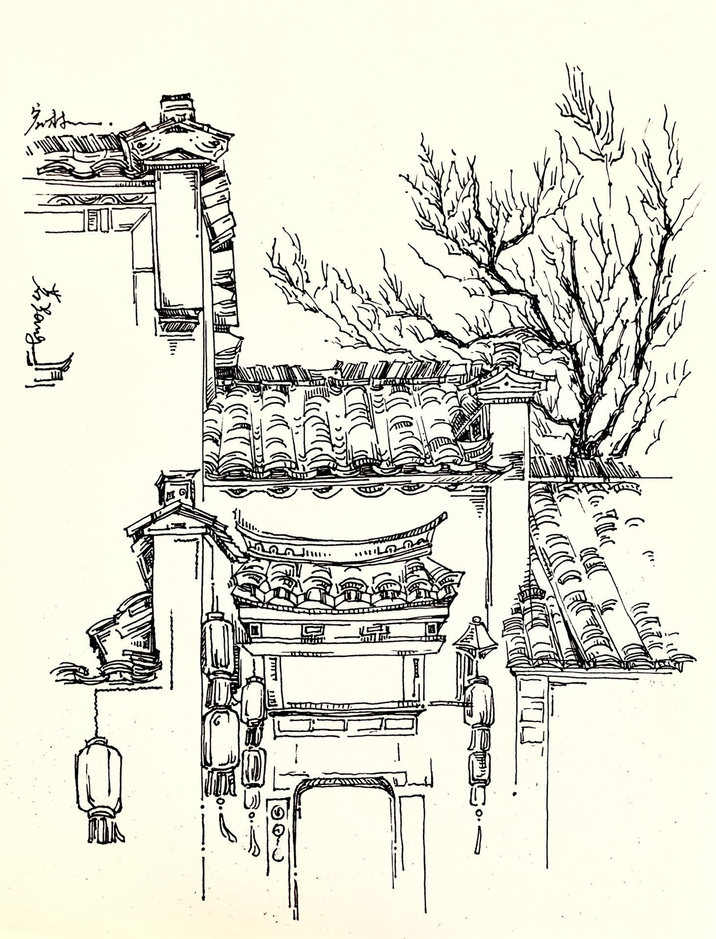 风景速写|最近的写生99 前几天又去宏村写生啦