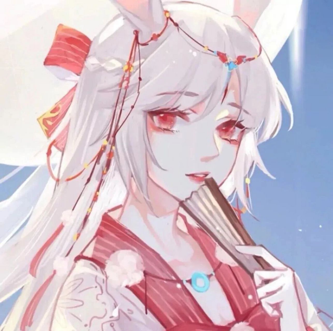 珍藏版绝美超仙红色系梦幻仙气动漫女生头像