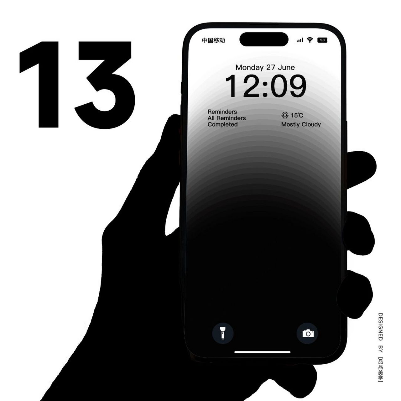 13极简风格黑白渐变手机全屏锁屏壁纸分享 13极简风格黑白渐变手机