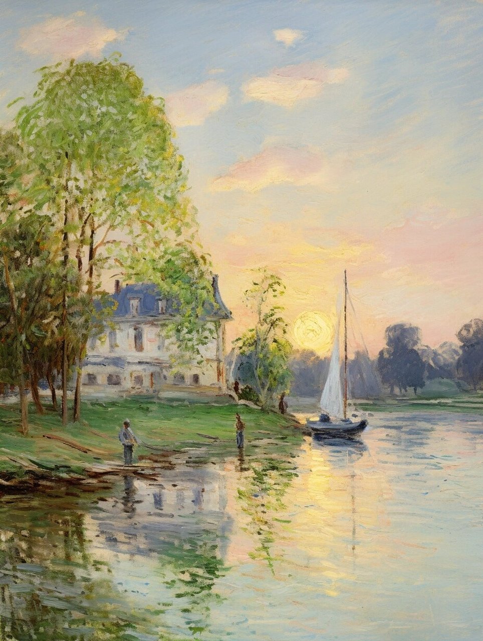 西斯莱风格 油画——风景篇五  西斯莱(alfred sisley,1839年—1899年
