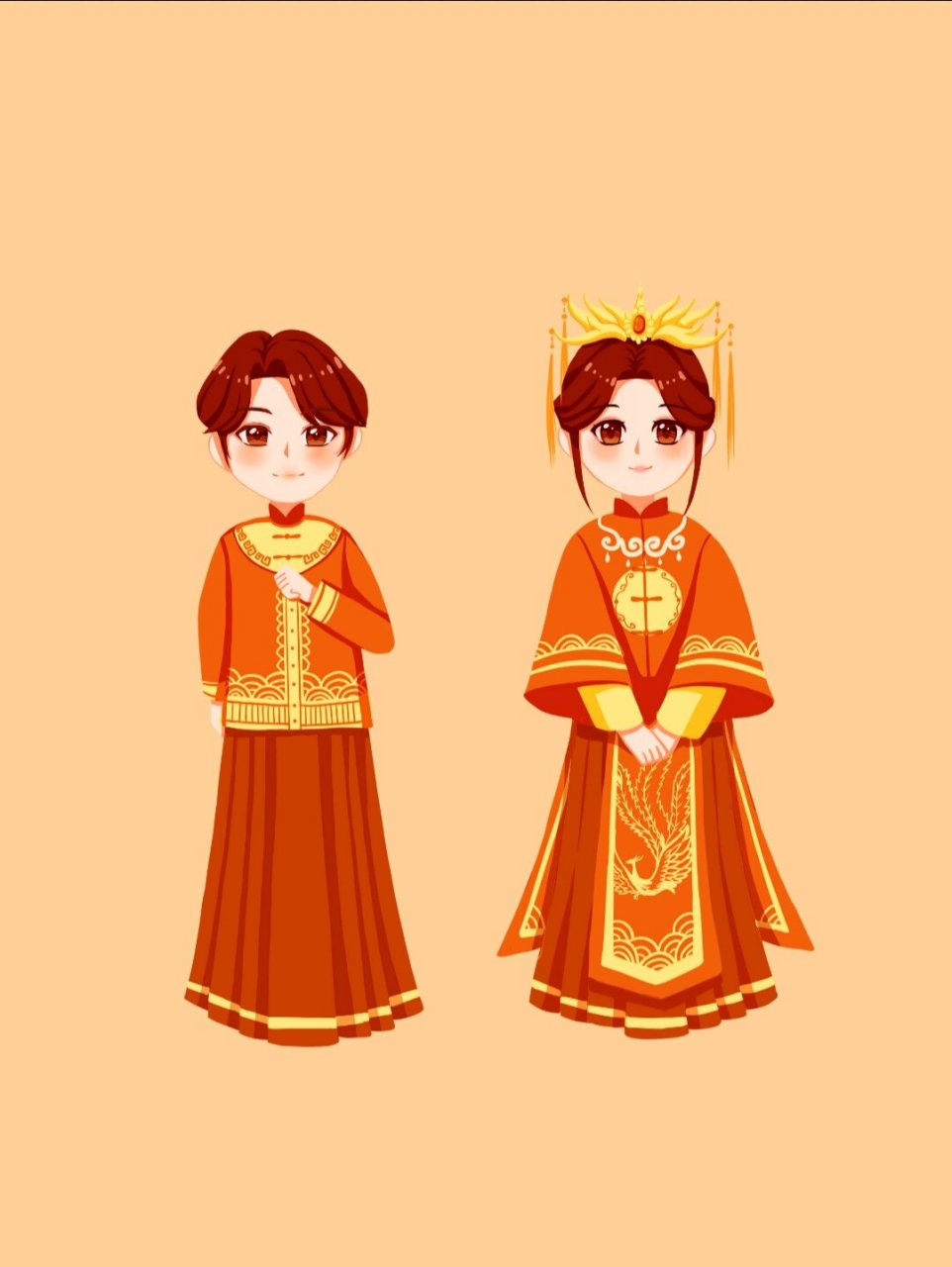 免扣素材|卡通结婚新人情侣新婚人物素材 03今天分享的是一组结婚