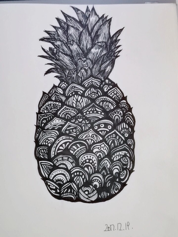水果黑白装饰画