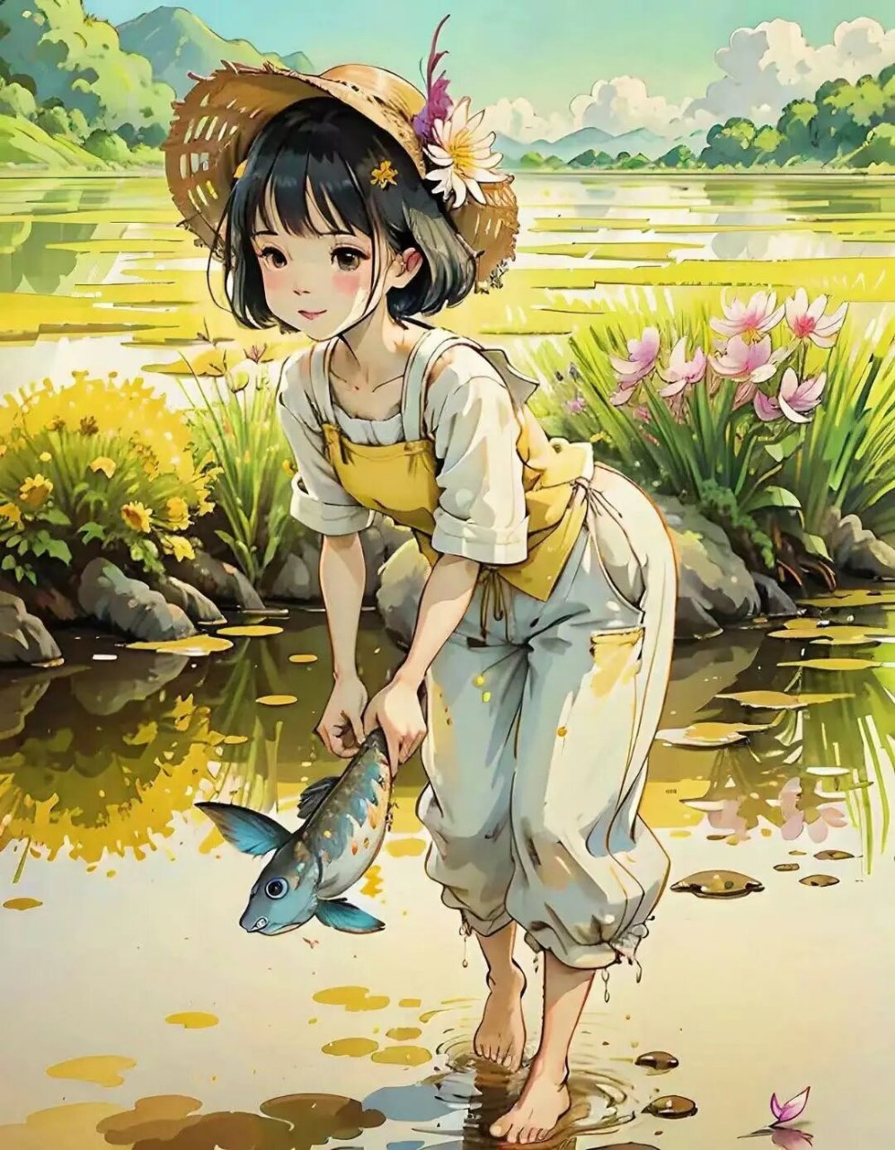 春天动漫人物 春天的气息 漫画女孩44 春风起时,一城生机 细雨不能