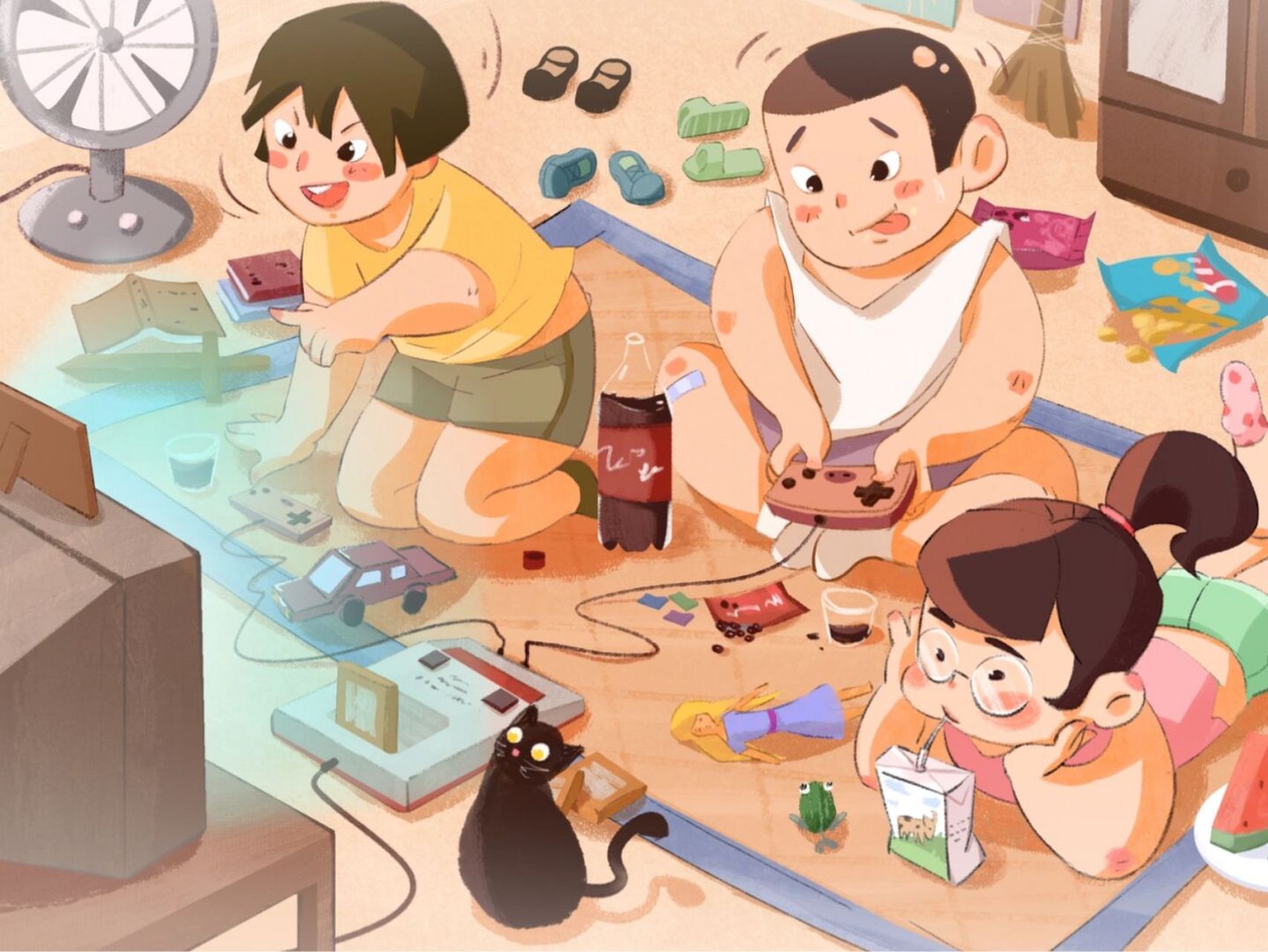 童年插画|那些害怕失去的记忆 9797939393走小卖部买糖去