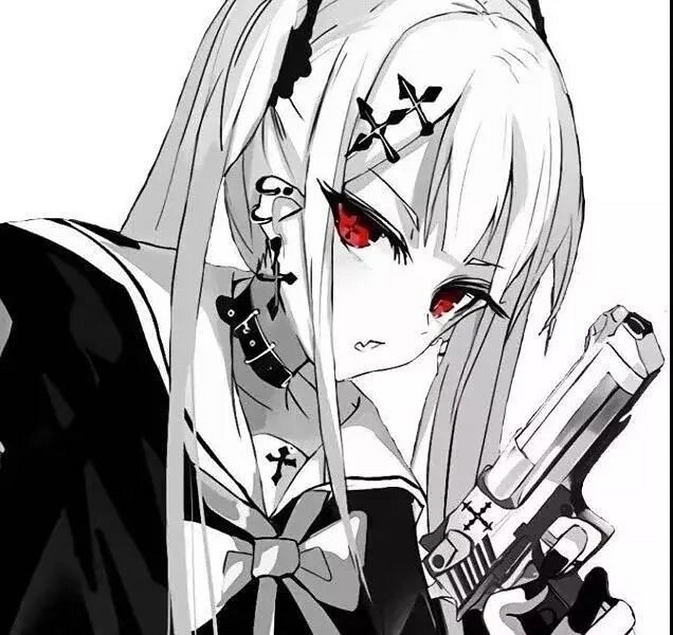 暗黑红瞳少女头像