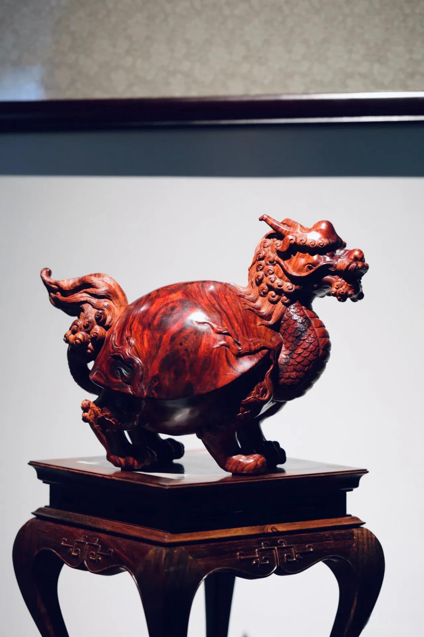 紫檀木雕,大龙龟