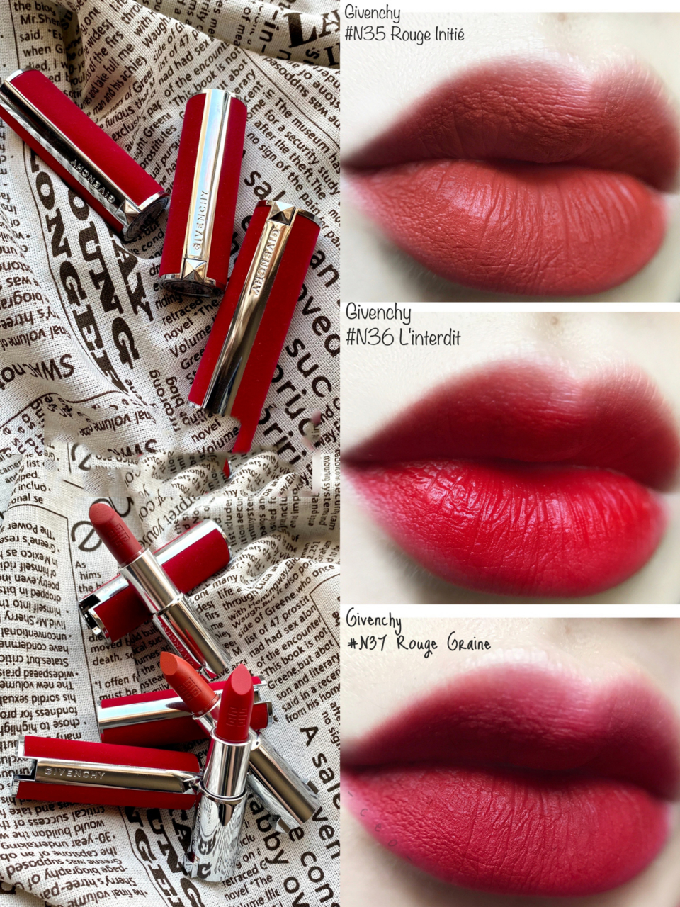 纪梵希n35. n36. n37对比试色.