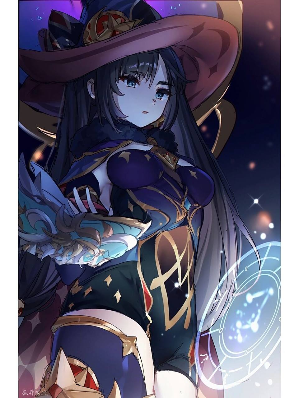 原神莫娜壁纸 图一画师:陌染华 画师id:35949078 图二画师:第一鸽姬