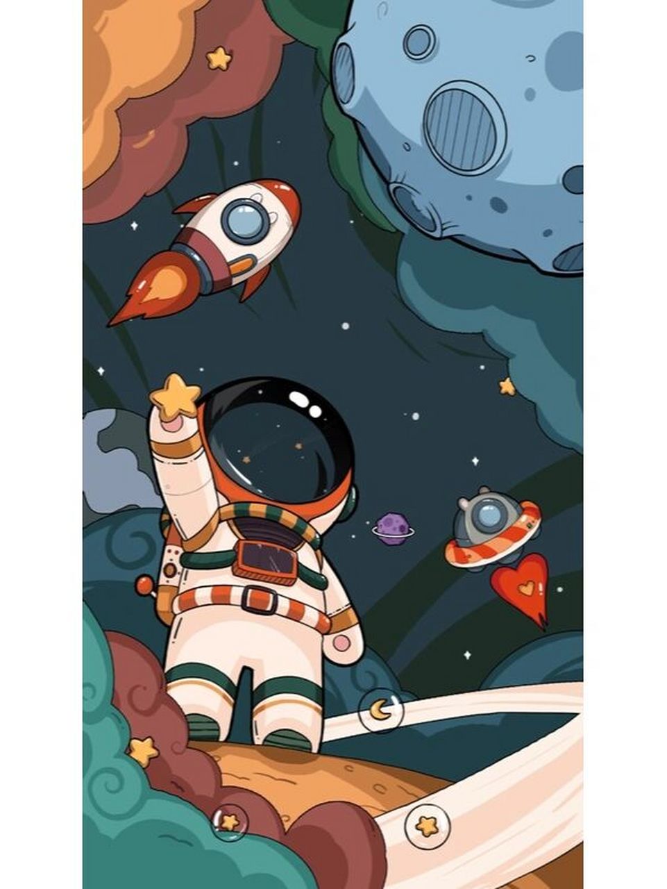 分享几张太空宇航员墙绘素材