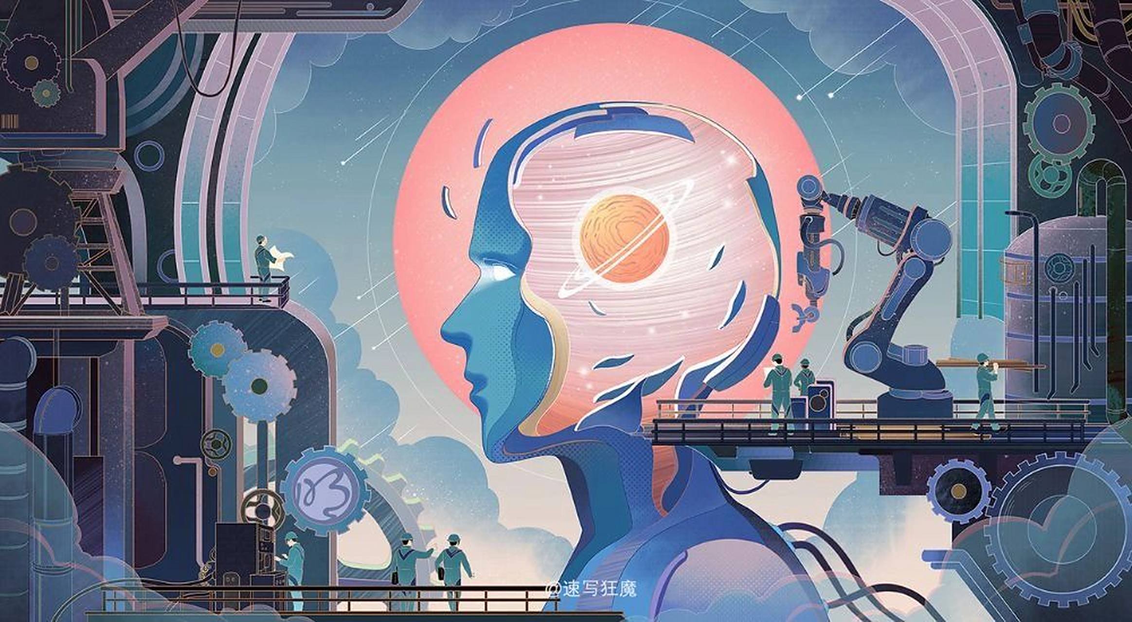 插画分享|科技类素材构图及元素分享 宝宝们,遇到科技类的题不要不