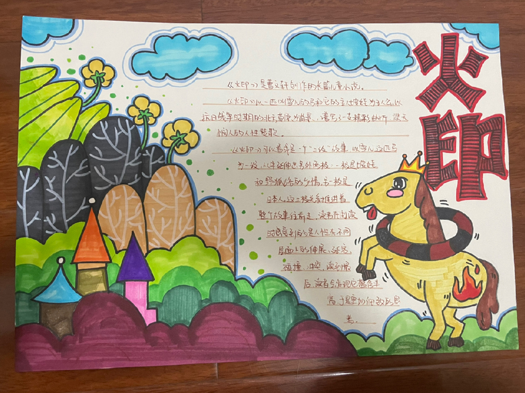 红色书籍《火印》手抄报