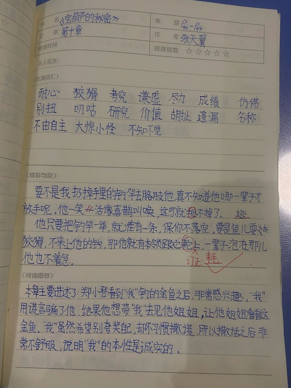 四年级 必读书目 寒假暑假 读书笔记 记录心得 《宝葫芦的秘密》10-18