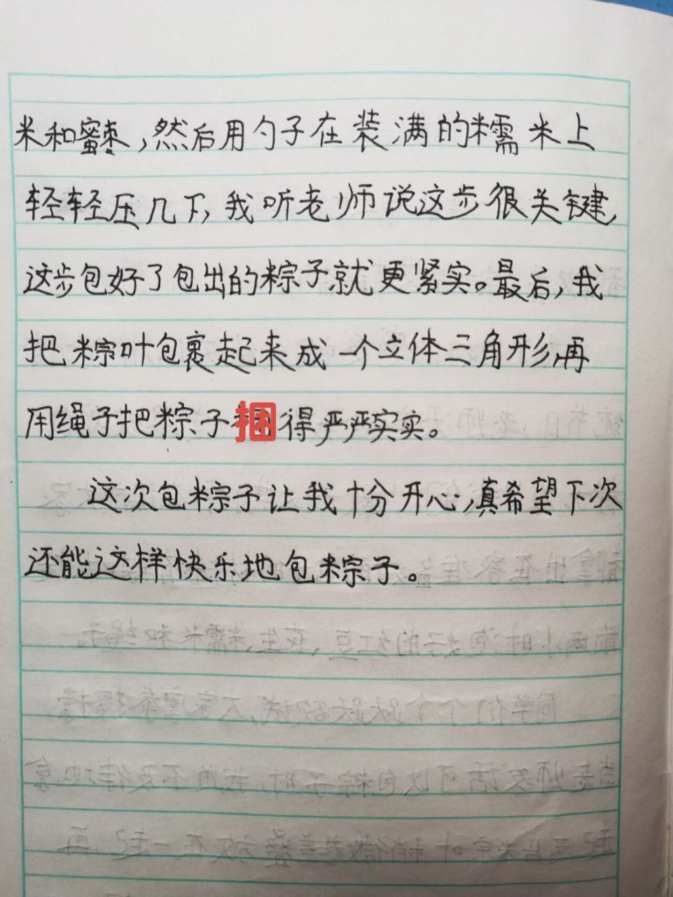 端午节包粽子优秀作文图片