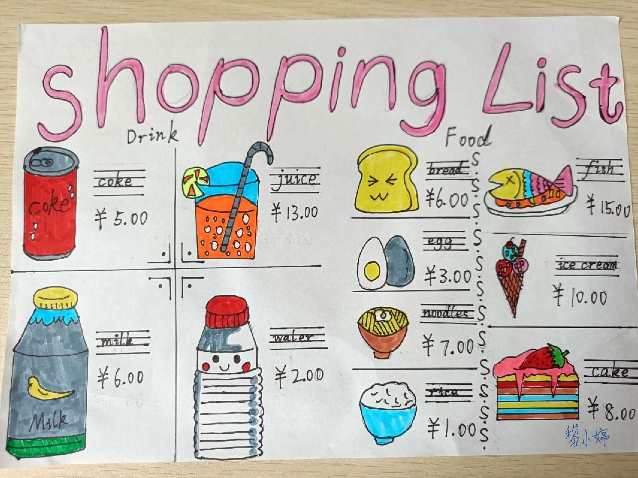 shoppinglist手抄报图片