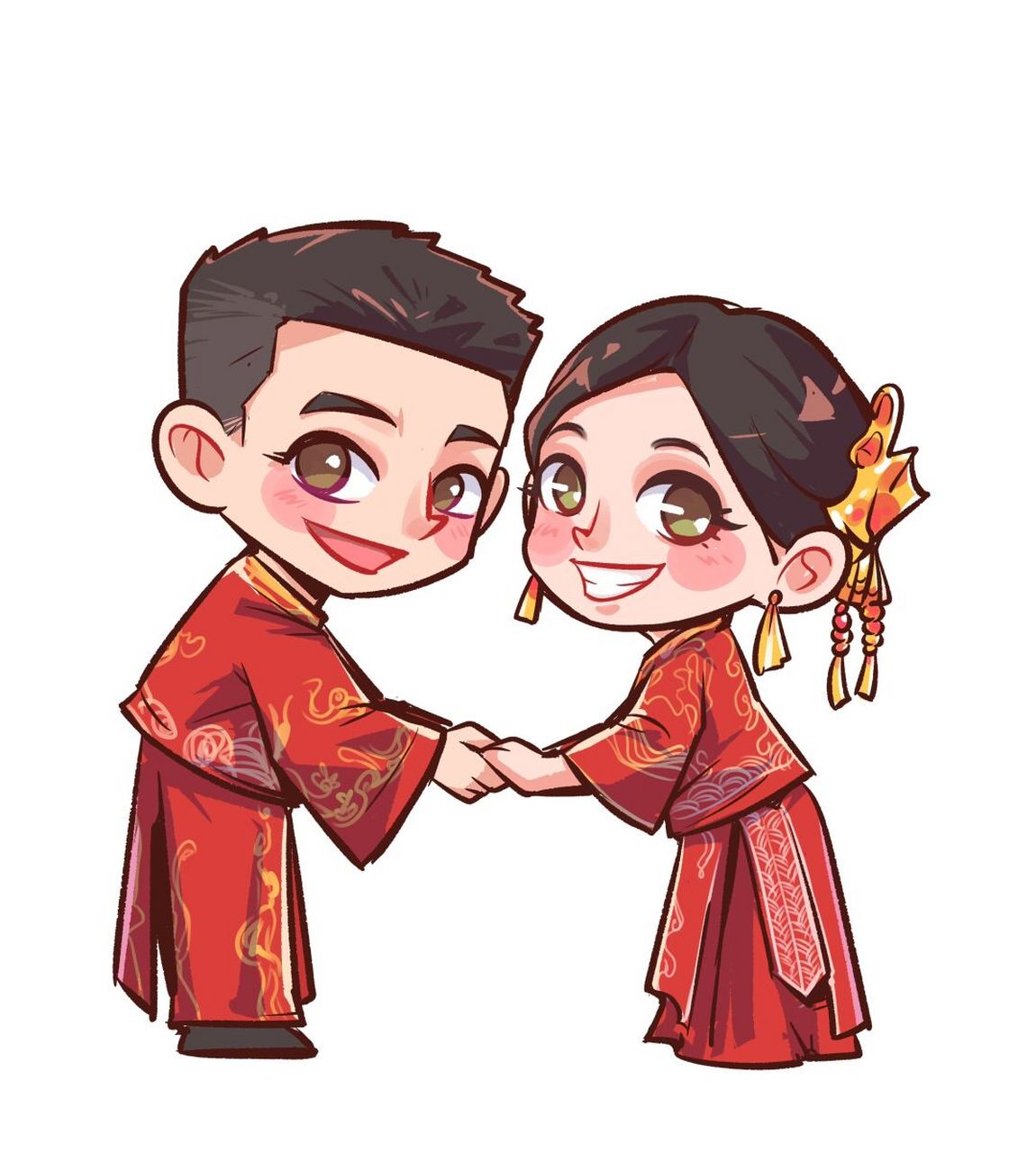 光sir手绘# #婚纱照# #画画# #q版# #手绘# #手绘头像# #手绘婚纱照