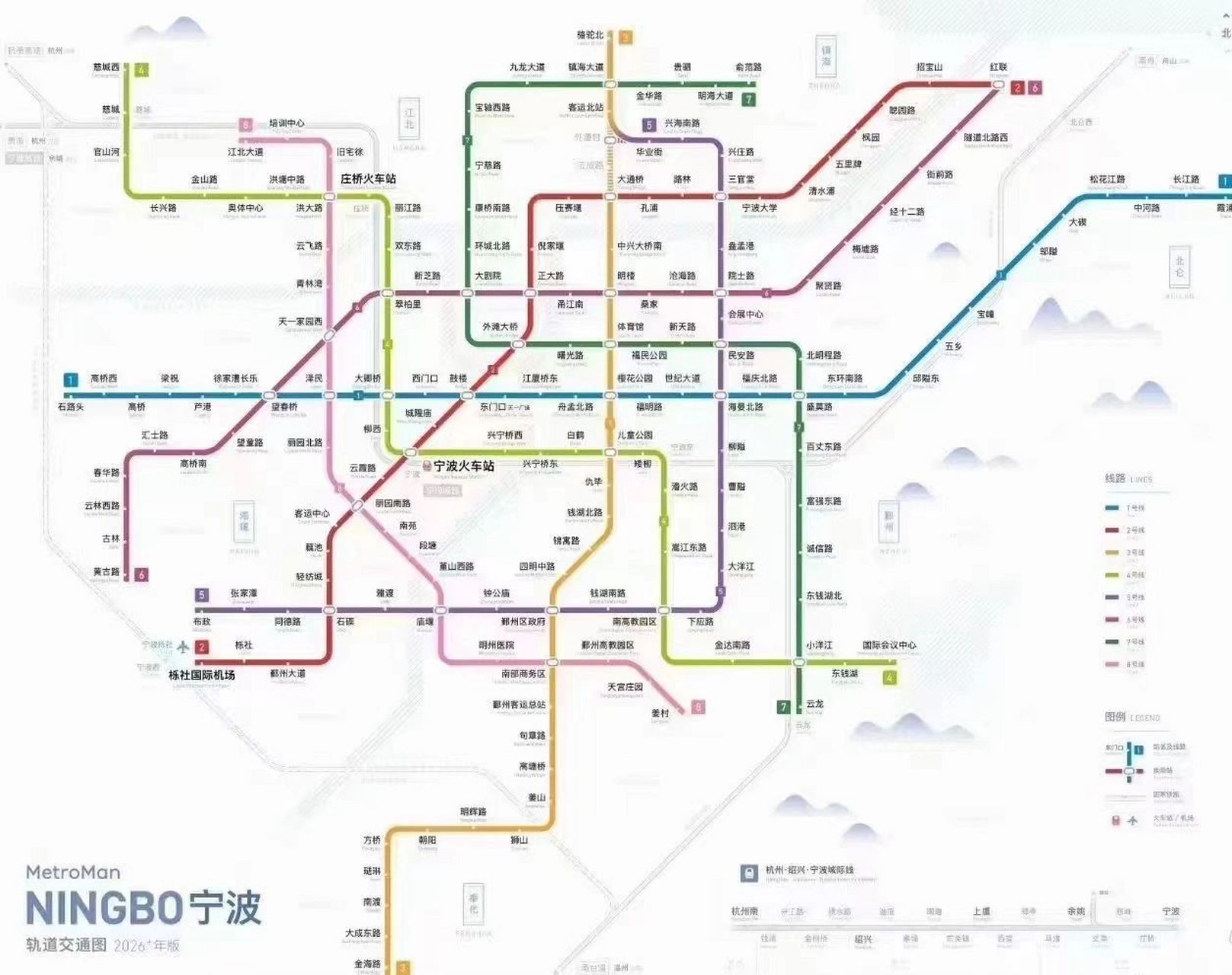宁波地铁八号线规划图图片