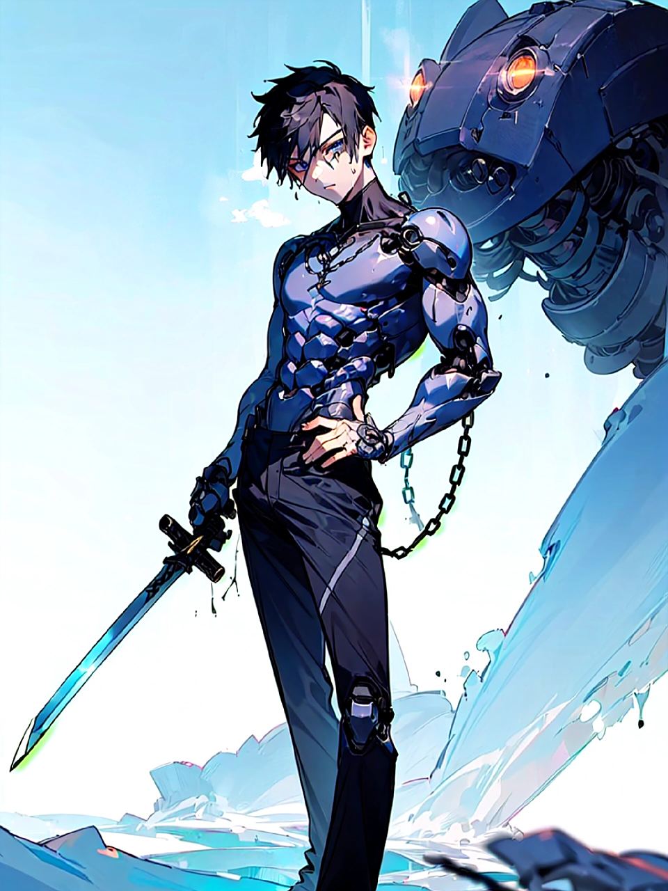 赛博朋克男孩丨男生酷炫壁纸 #画画的日常# ##动漫壁纸# #肌肉男孩