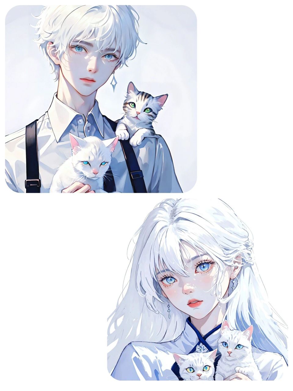 小猫咪需要人陪,我也一样 97|情侣头像 抱猫情侣头像来一组