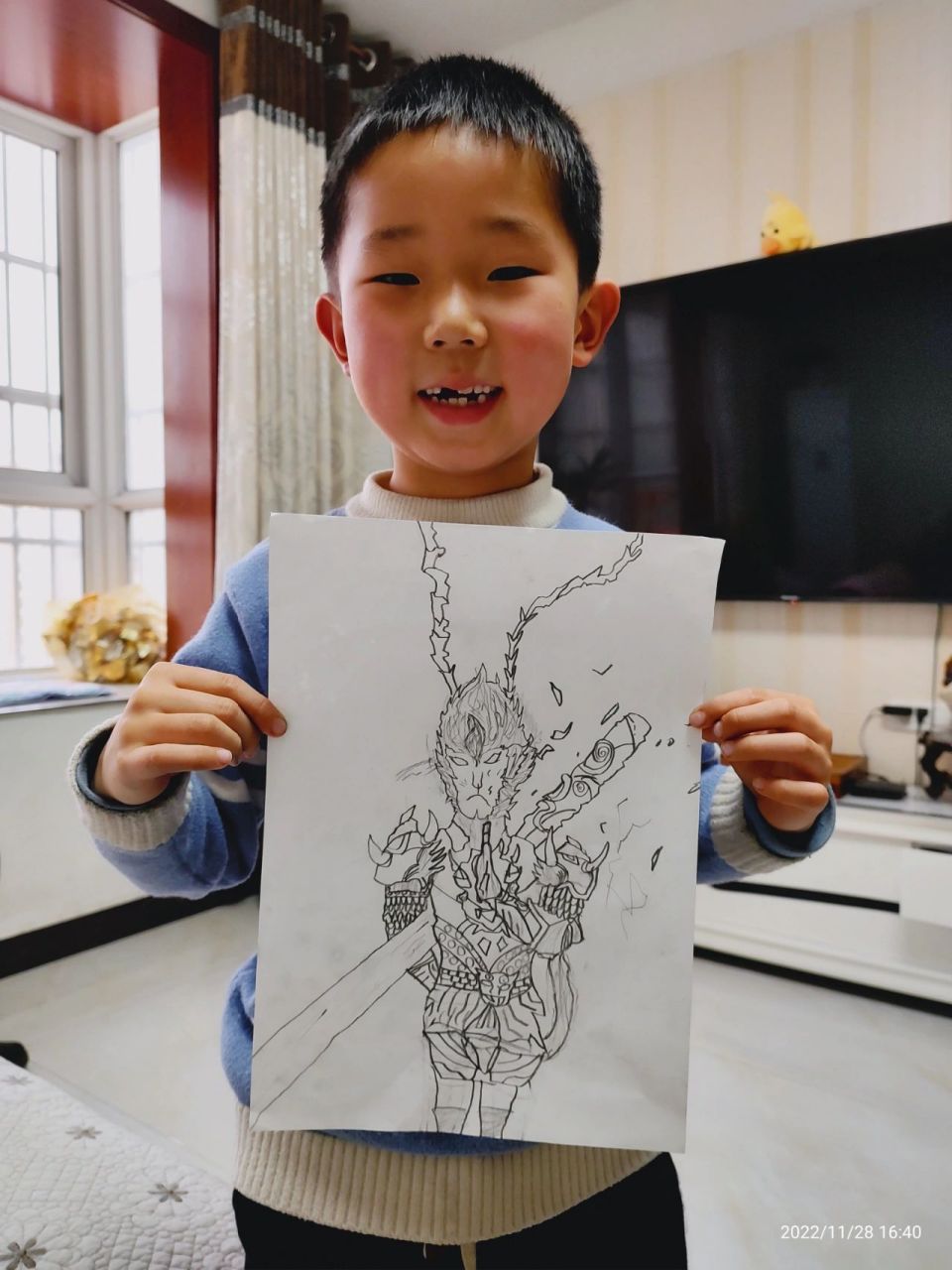 六岁多就能画这么有难度的画 偷空就去画画,这么复杂的画,我都懒得画