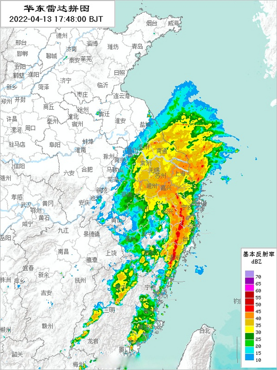 上海暴雨##台风马勒卡##台风追击# 气旋的冷锋雨带即将甩入宁波台州