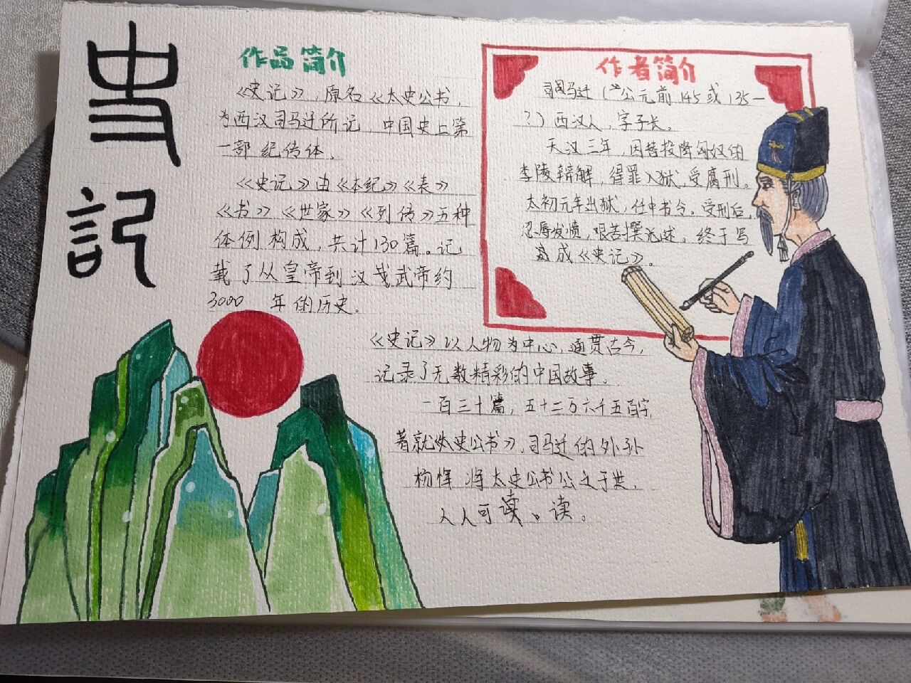 《史记》手抄报