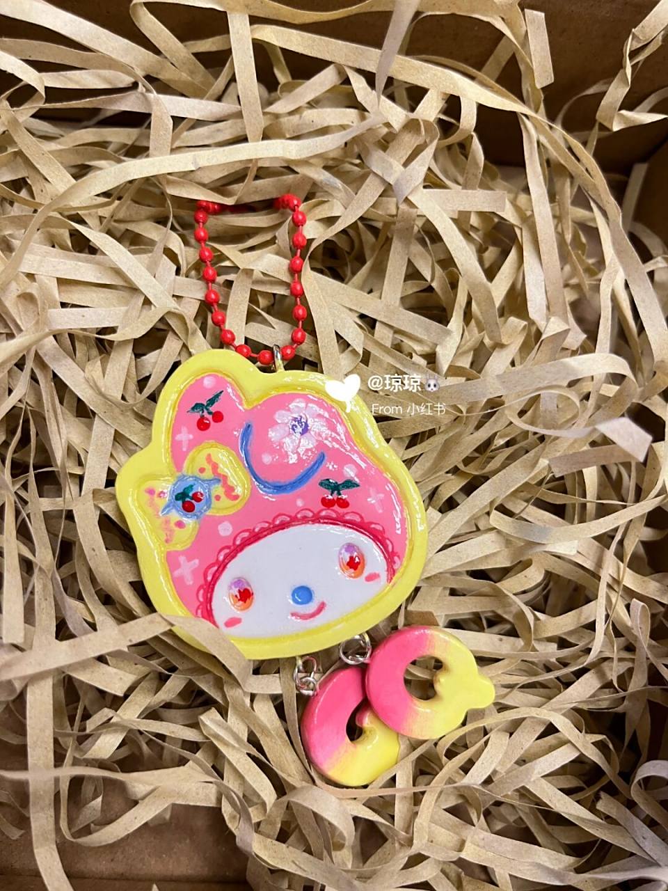 石塑粘土美乐蒂姓名牌 被小姐妹喜欢的,粉粉嫩嫩姓名牌,真的好看#石塑