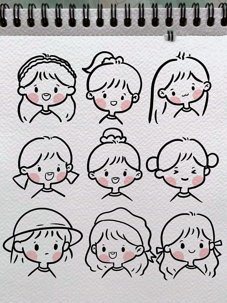 简笔画|可爱女孩头像卡通儿童简单零基础 还是希望可以坚持一些东西