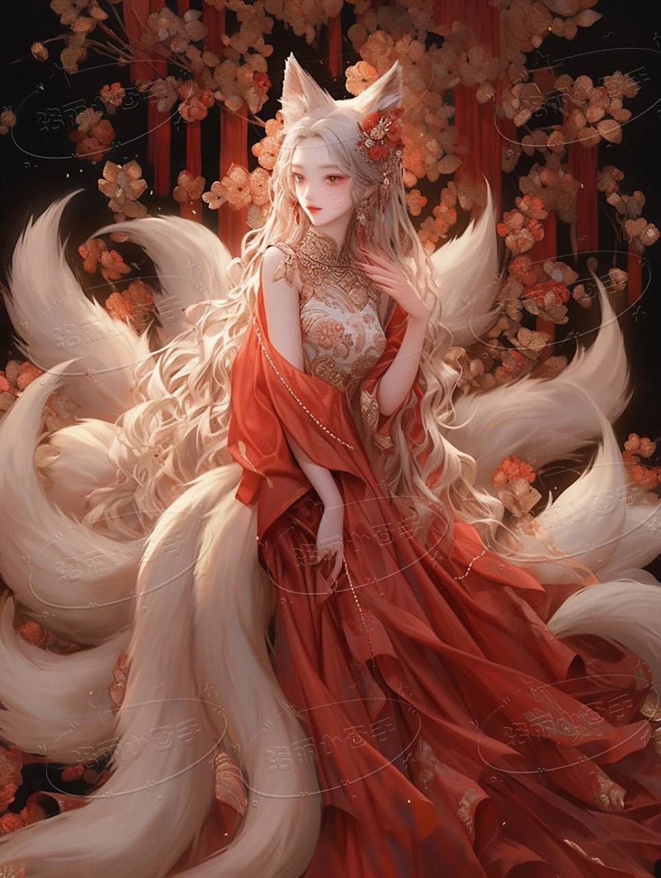 这套九尾狐有点妖艳～头像壁纸 九尾狐高清6图 ～可做头像壁纸