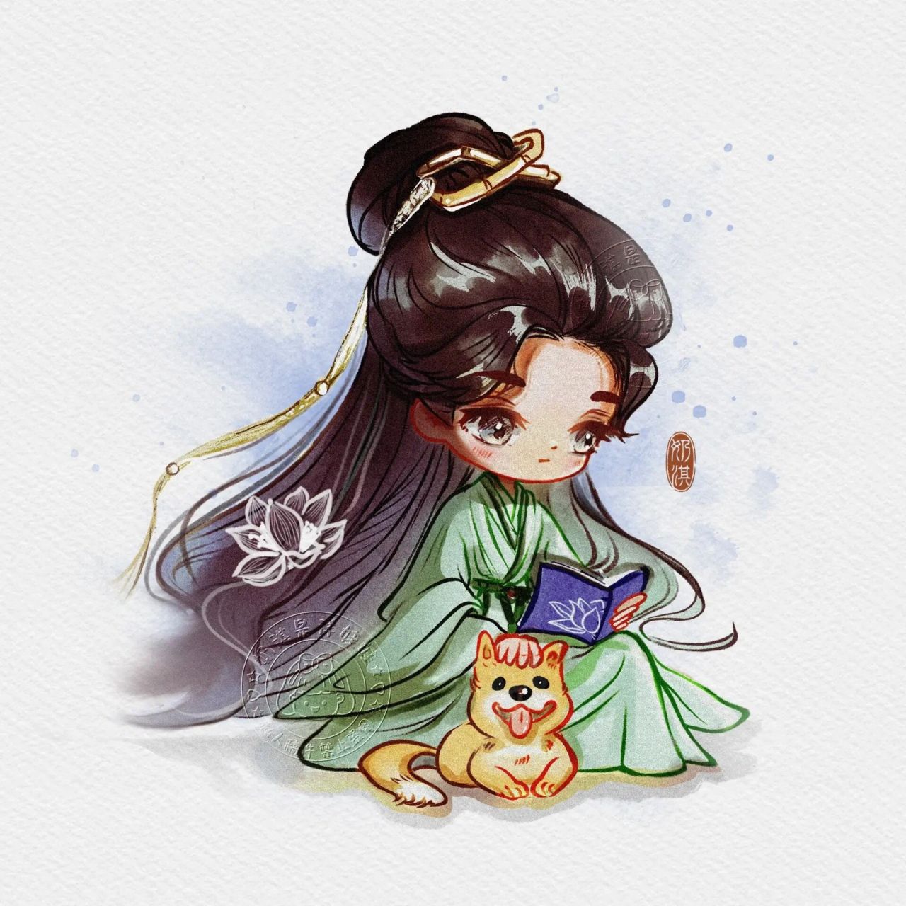 水彩古风男生头像q版漫画武侠角色李莲花