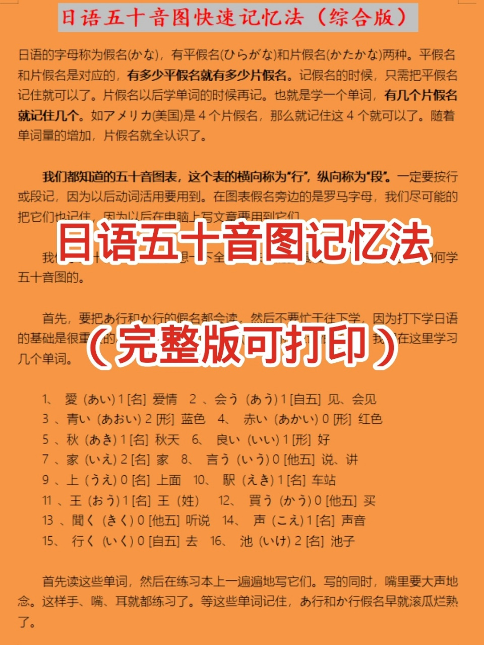 日语学习6015五十音图快速记忆法完整版 96学五十音必定是从