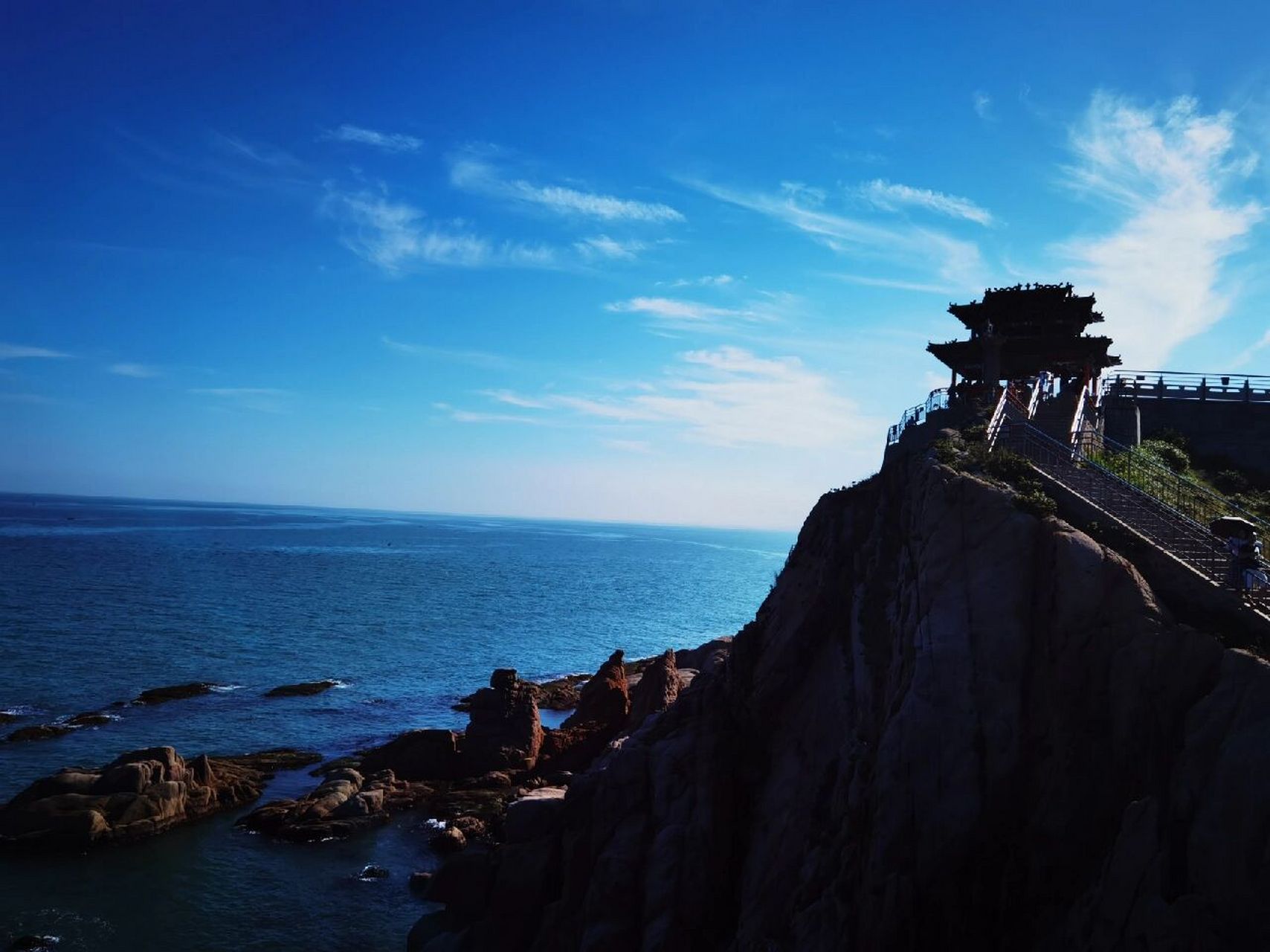 天气好时可以看到韩国 成山头,又名"天尽头",位于山东省威海市荣成市