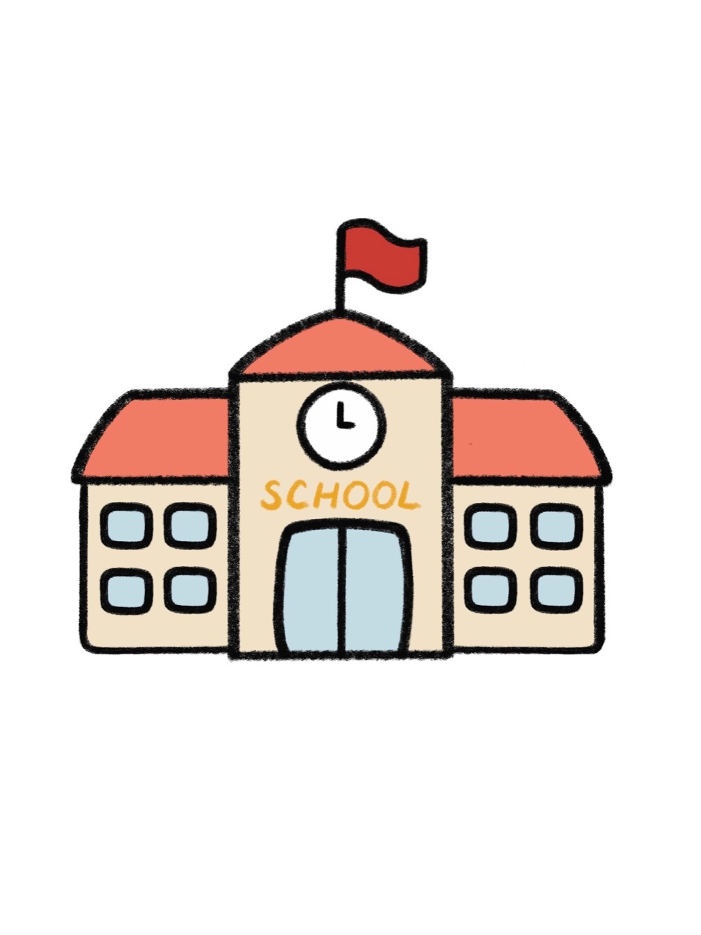 手残党学简笔画附教程✏️学校简单画法