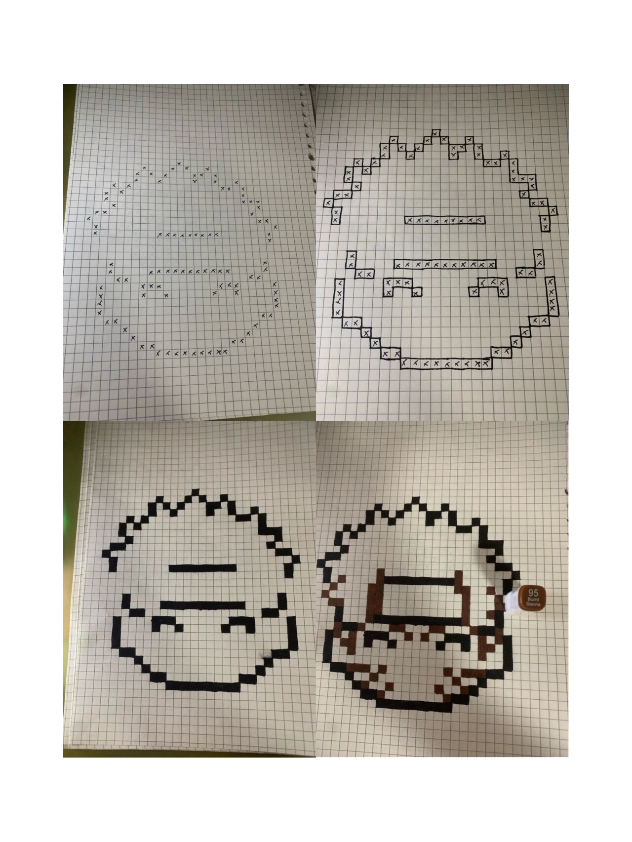 a5格子画像素画(临摹)第三天 火影忍者鸣人