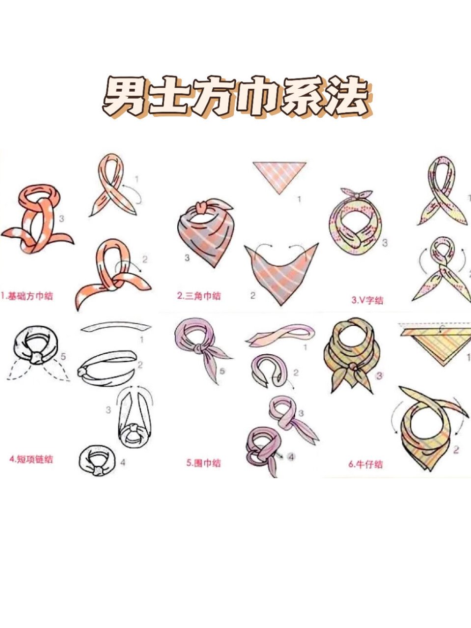 男士方巾系法来啦❗️ 谁说丝巾是女人专属,男士也一样适配 男士