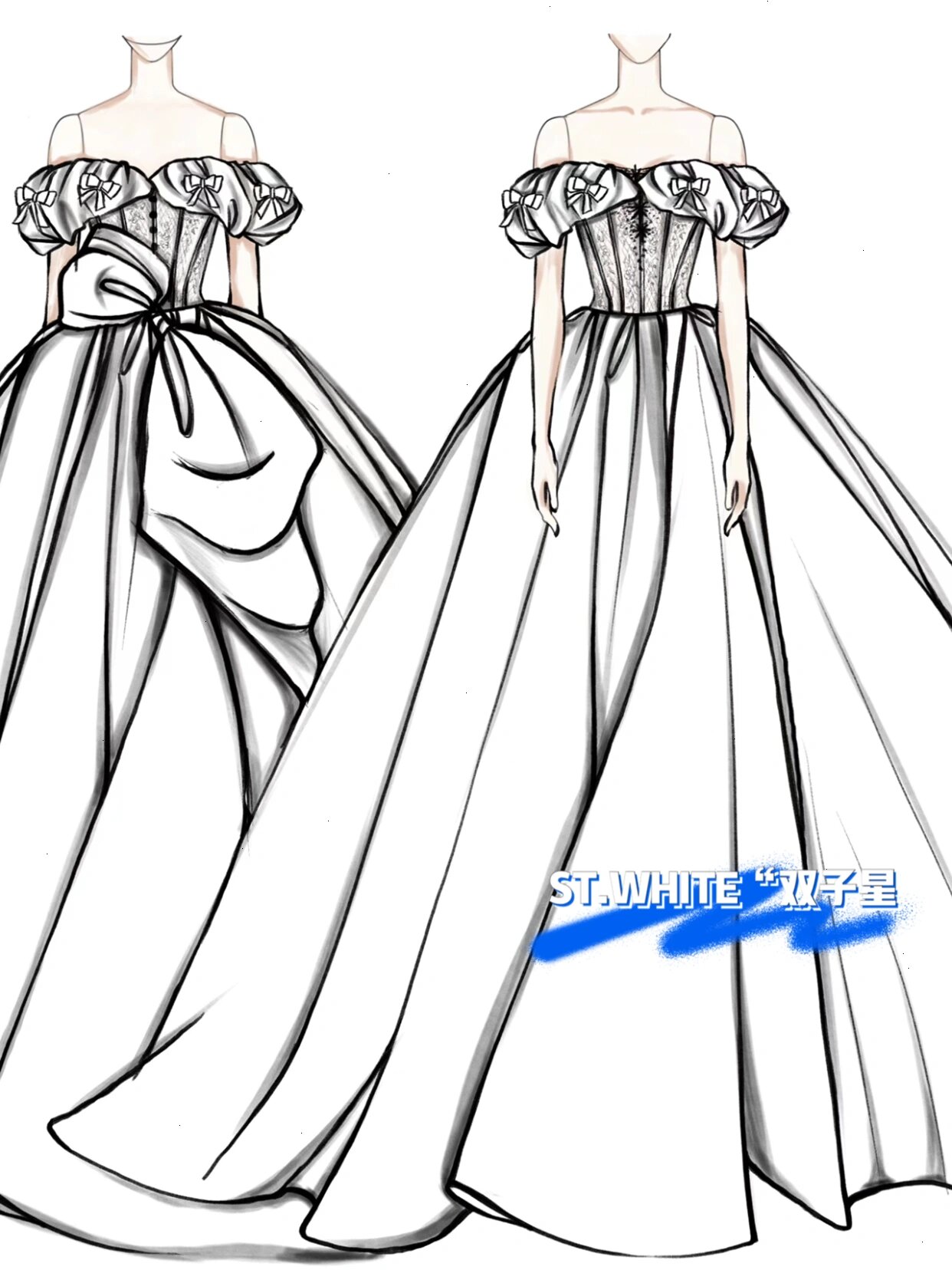 原创婚纱手稿9015|做减法,给婚纱注入灵魂74