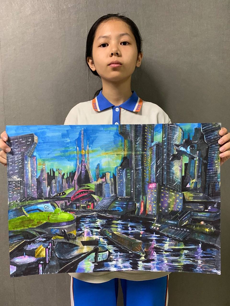 七年级科幻画 初中科幻画之新纪元城市