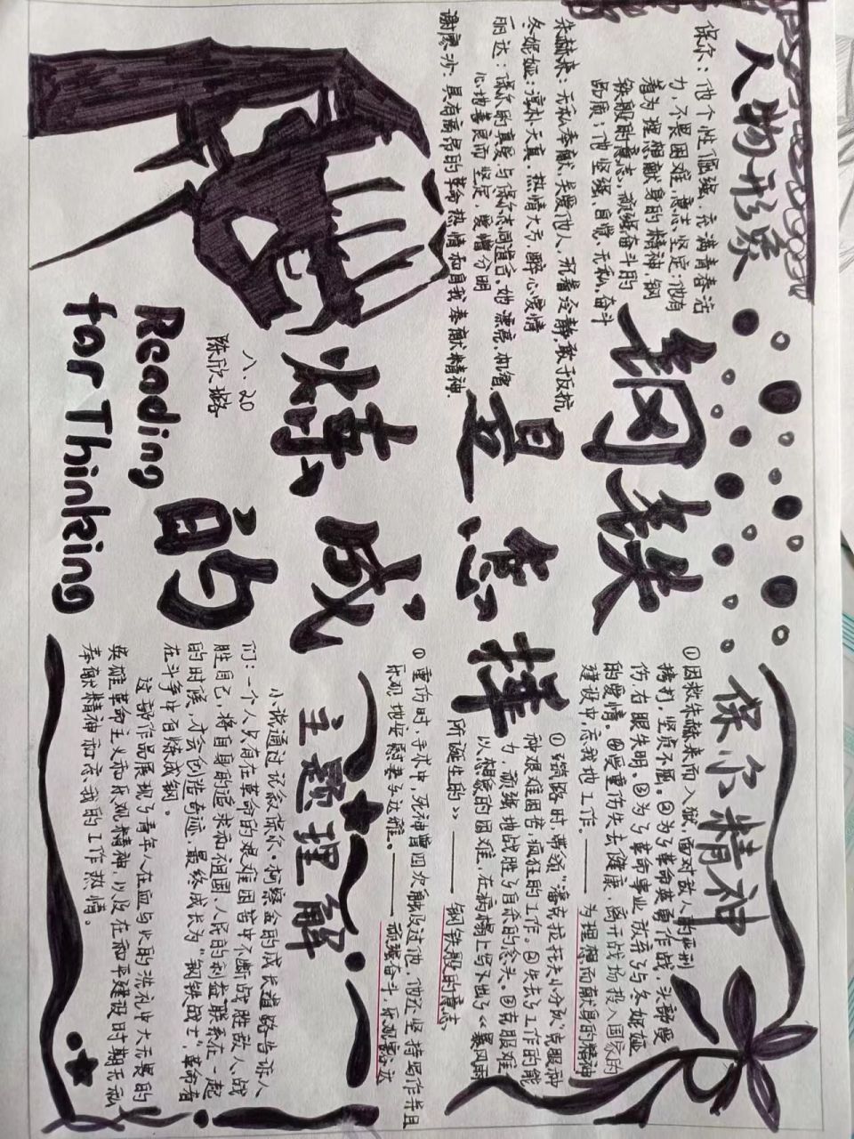 钢铁是怎样炼成的手抄报