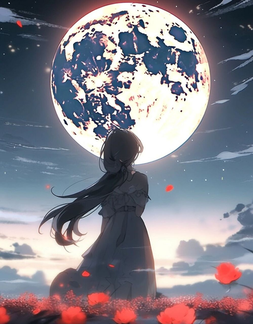 女生头像||月光少女,心醉的背影95