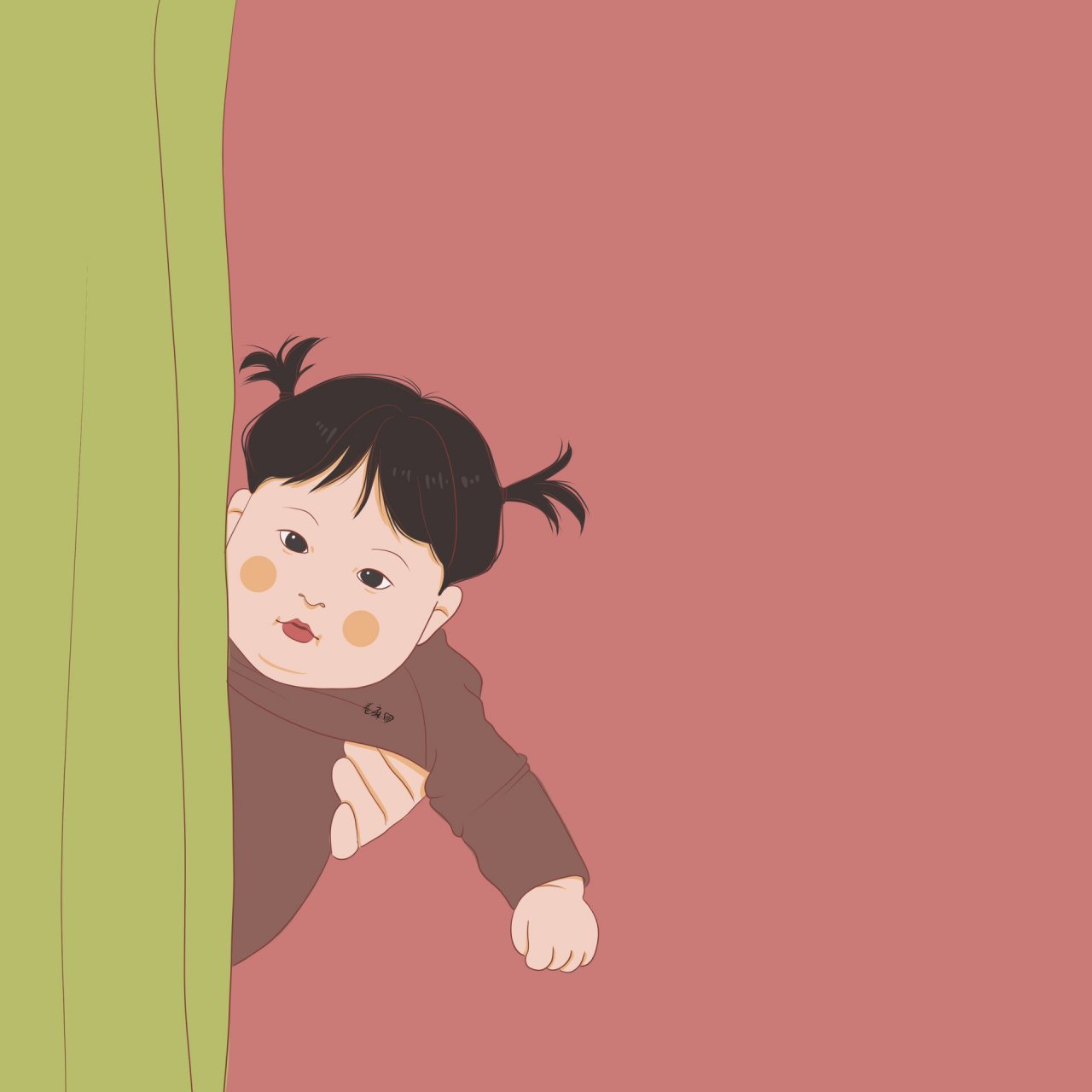 插画 | 头像 | 扎冲天小辫子的可爱小宝宝 图片92二改92商用92