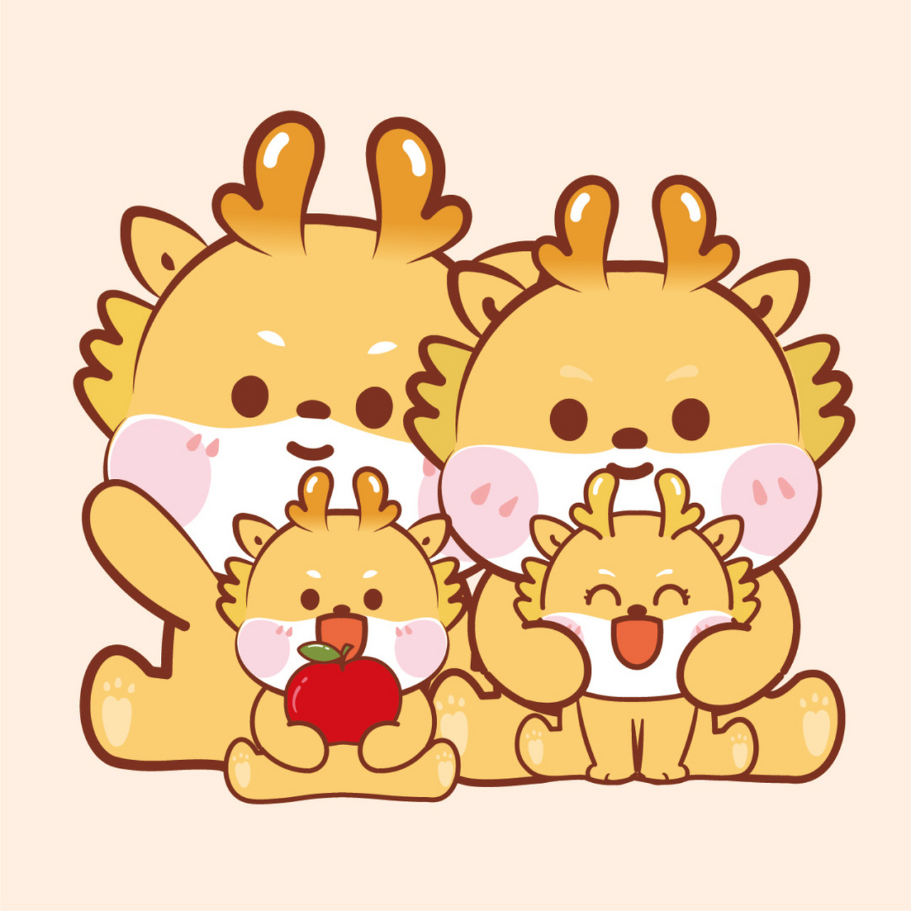 龙年头像,治愈系元气满满,活泼有趣,传达出可爱, 正直,善良,勇敢等