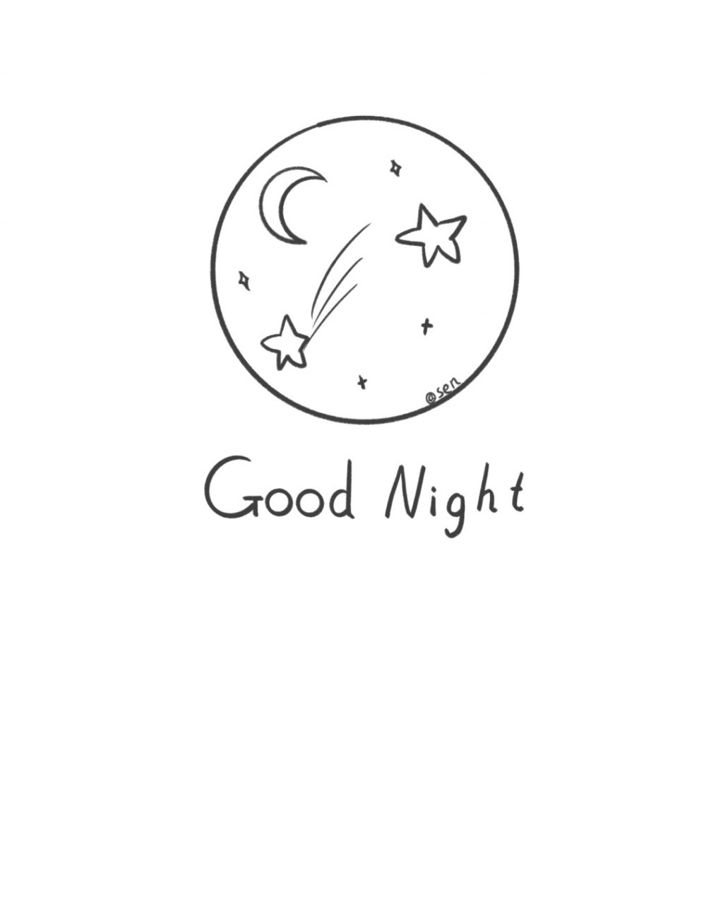 超级简单的ins风简笔画|附过程 "晚安啦～我们明天见" #procreate