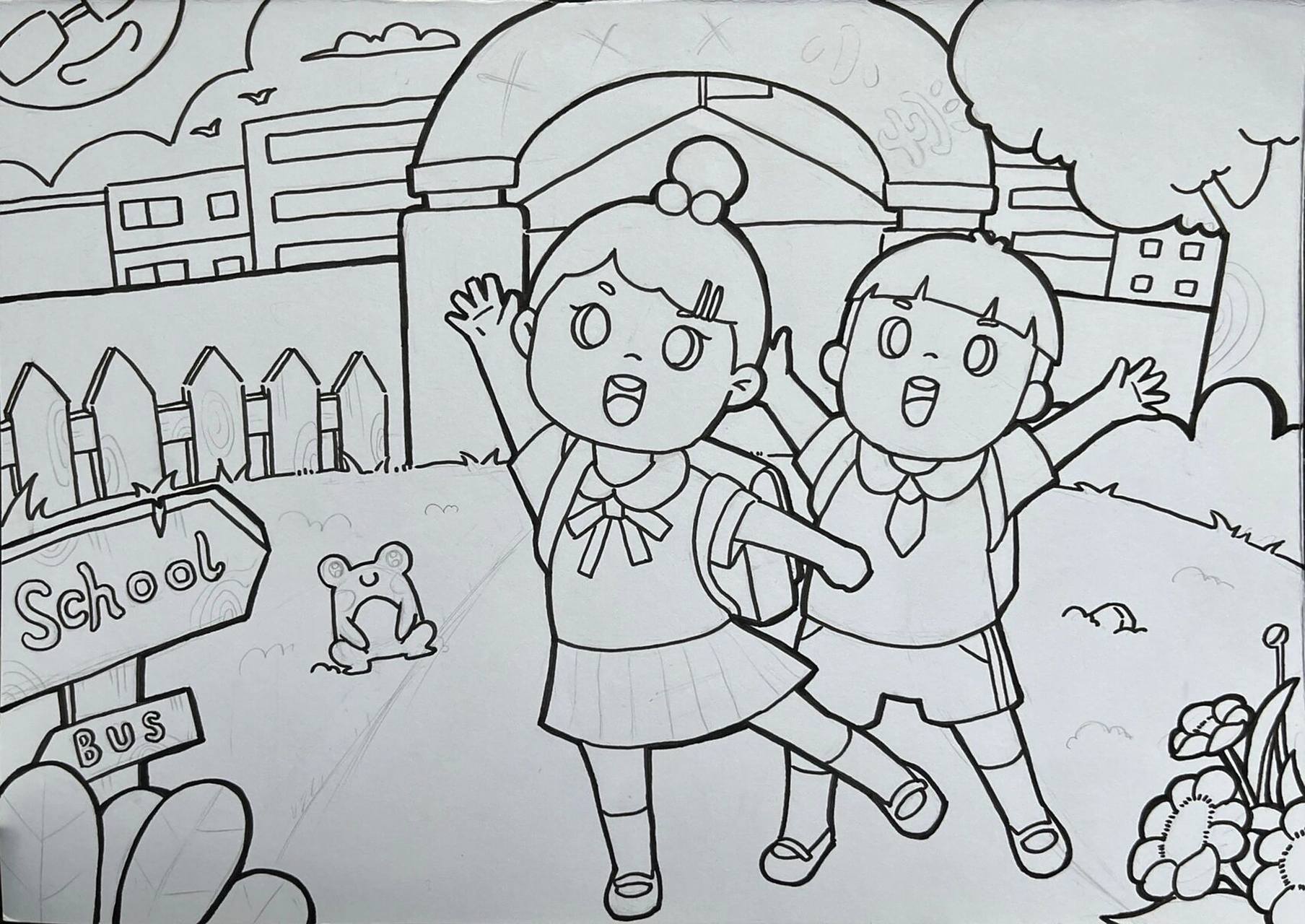 儿童情景画《我去上学校》《放学了》《幼小衔接》 主题应用范围比较