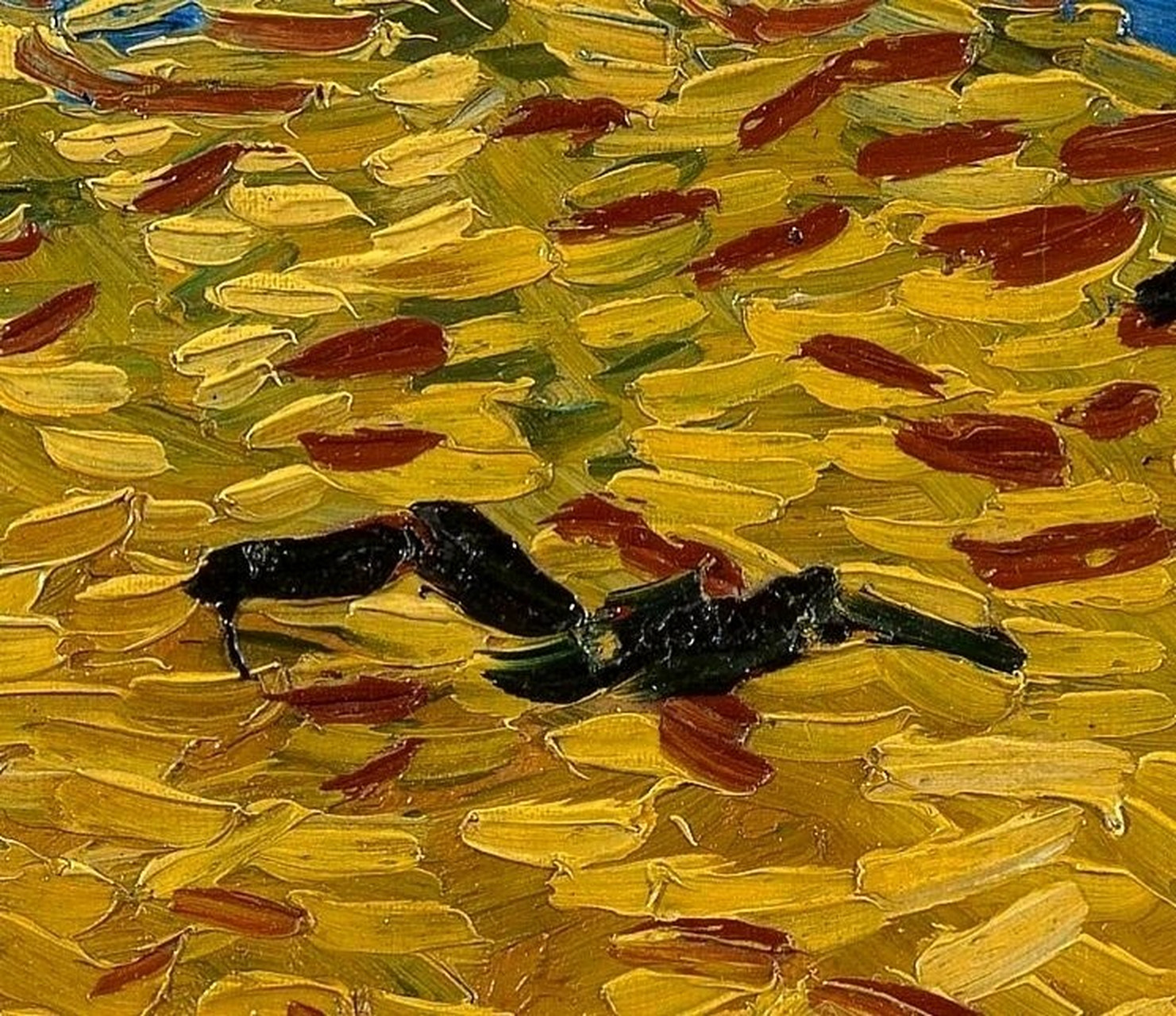 97作品背景:《麦田里的乌鸦》是梵高在1890年创作的油画作品.