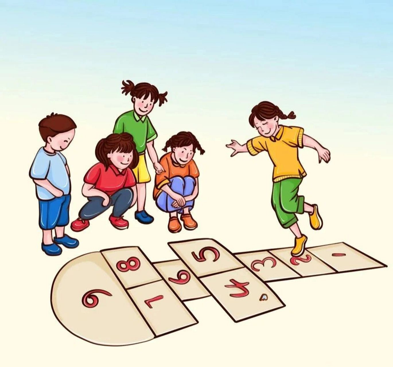 跳方格 游戏材料可水洗水彩笔(一定要用可水洗的水彩笔哦!