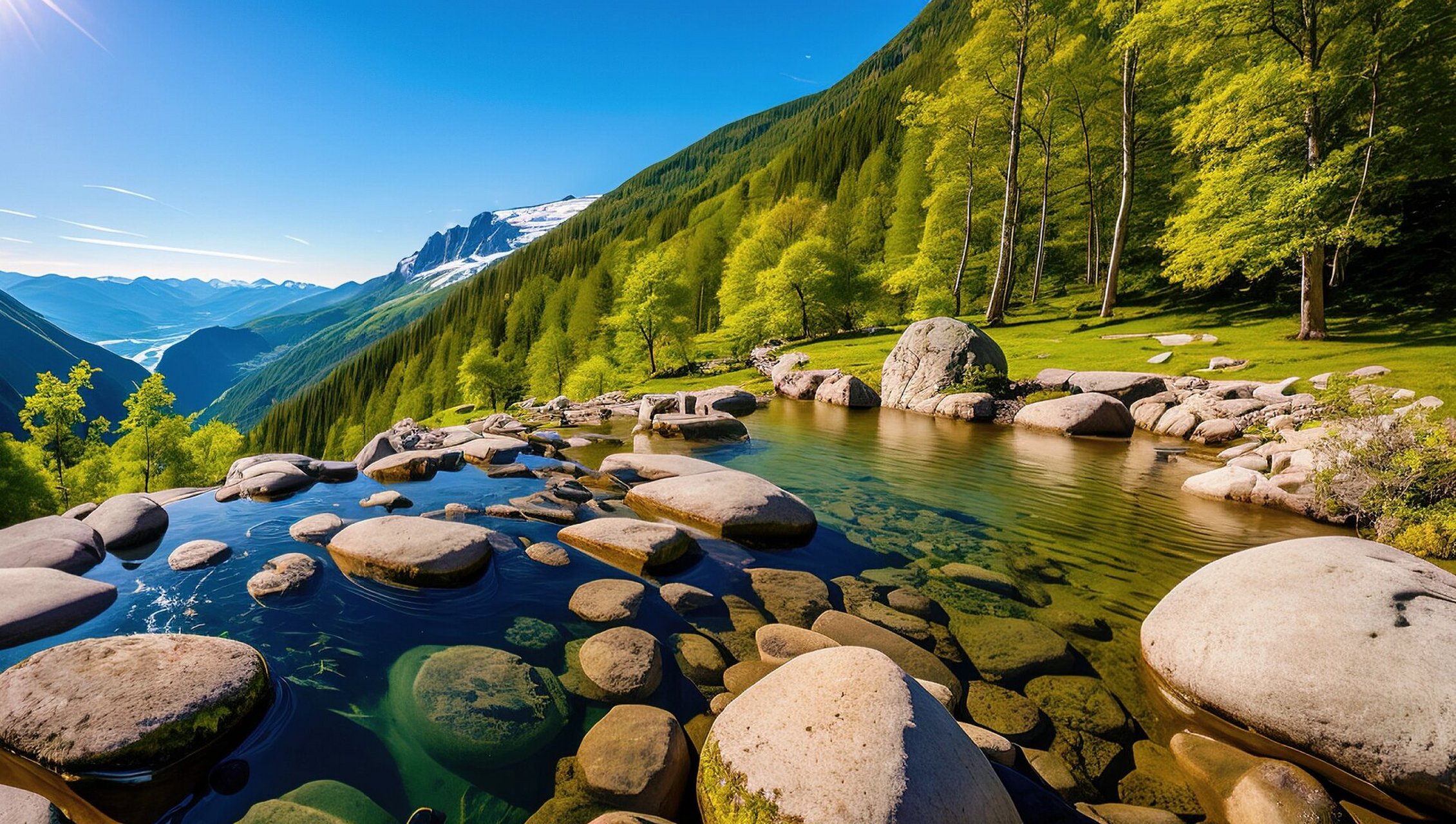 山中美景横屏自然景色